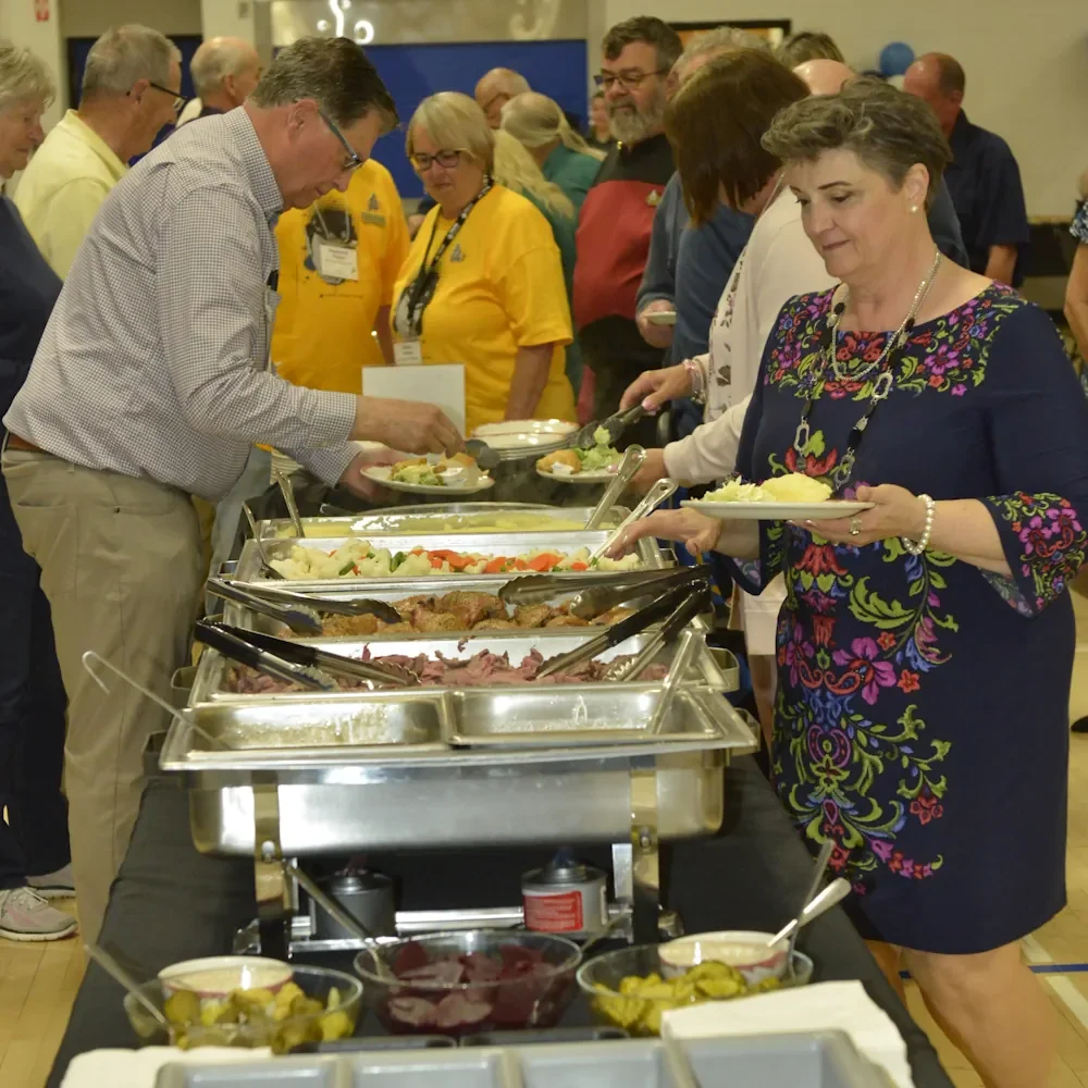 Alberta Rvers In Line At A Buffet Event