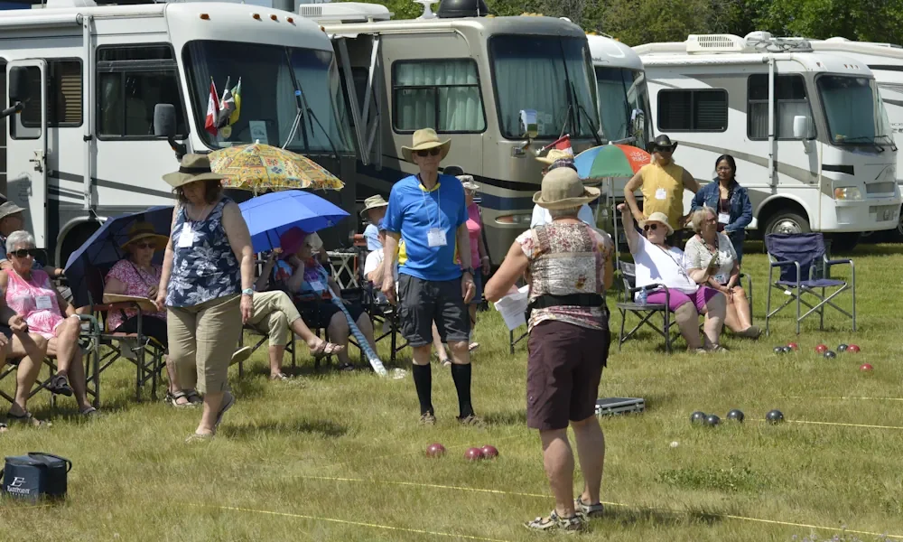 Alberta Rvers Playing Bocce Lawn Bowling